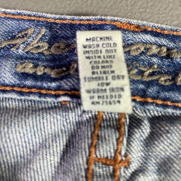 ABERCROMBIE & FITCH Jeans Low Rise Bootcut Flare Distressed Emma Women 8 8S Blue - Picture 9 of 9